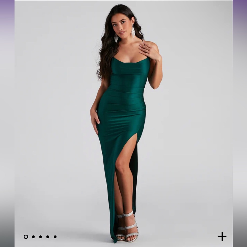 Windsor Arabella High Slit Cowl Neck Dress